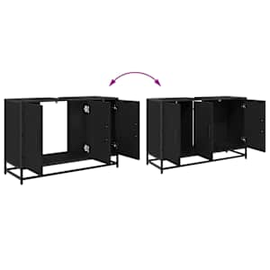 Sada koupelnového nábytku 4 pcs Černý dub kompozitní dřevo - obrázek 15