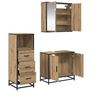 Sada koupelnového nábytku 3 pcs Artisanový dub kompozitní dřevo - obrázek 5