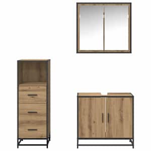 Sada koupelnového nábytku 3 pcs Artisanový dub kompozitní dřevo - obrázek 9