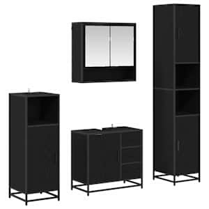 Sada koupelnového nábytku 4 pcs Černý dub kompozitní dřevo - obrázek 2