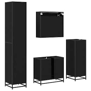 Sada koupelnového nábytku 4 pcs Černý dub kompozitní dřevo - obrázek 10