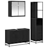 vidaXL Vannitoa m&ouml;&ouml;bleset 3 tk Must tamm 90 x 33 x 60 cm Tehispuit