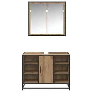 Sada koupelnového nábytku 2 pcs Artisanový dub kompozitní dřevo - obrázek 7