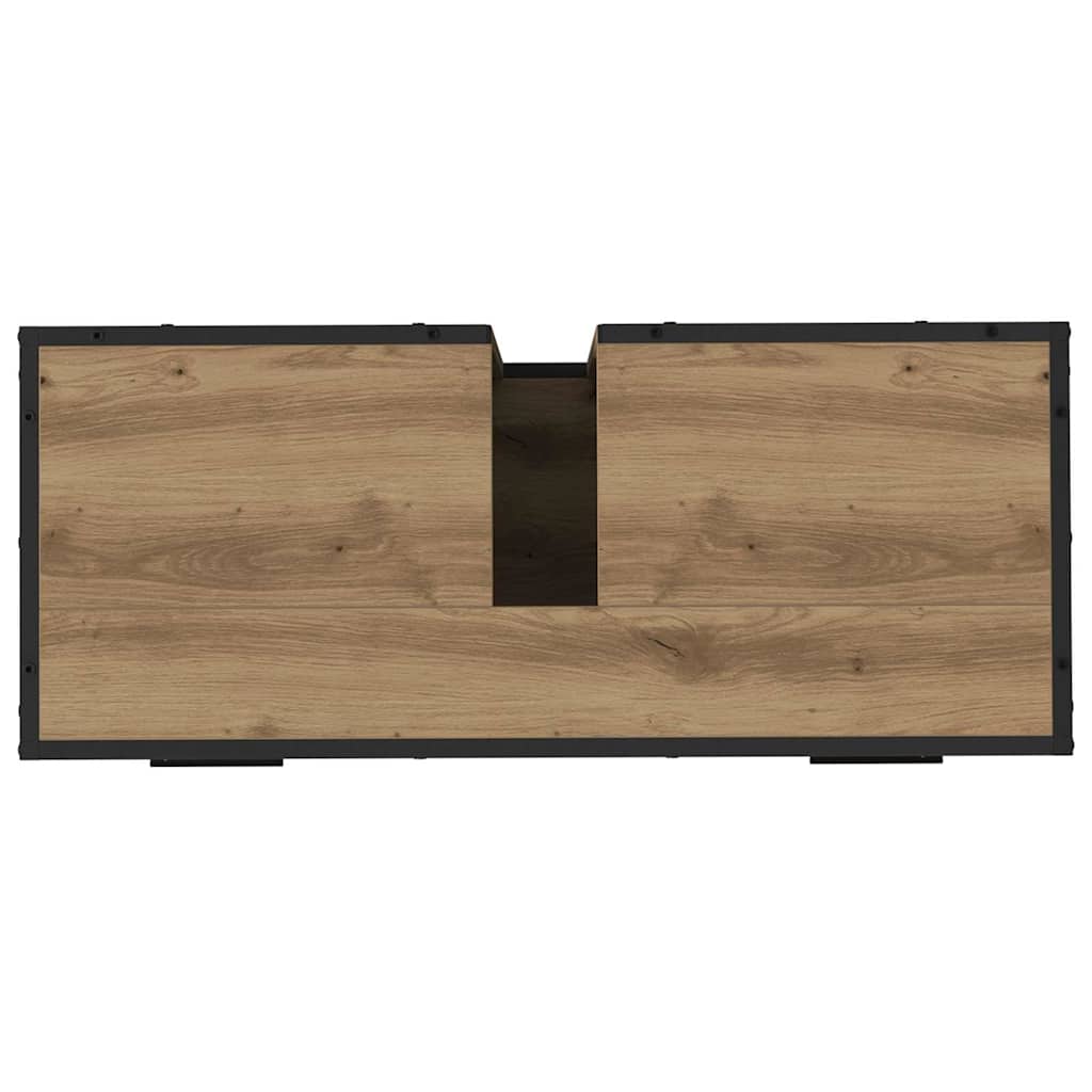 Kylpyhuonekalustesetti ovella 4 pcs Artisan tammi Tekninen puu - Image 11