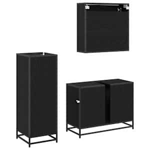 Sada koupelnového nábytku 3 pcs Černý dub kompozitní dřevo - obrázek 6