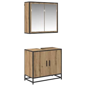 Sada koupelnového nábytku 2 pcs Artisanový dub kompozitní dřevo - obrázek 2