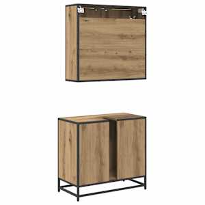 Sada koupelnového nábytku 2 pcs Artisanový dub kompozitní dřevo - obrázek 9