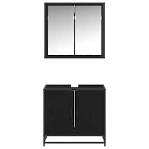 Sada koupelnového nábytku 2 pcs Černý dub kompozitní dřevo - obrázek 7