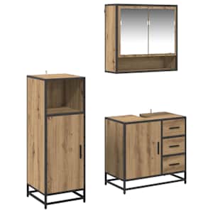 Sada koupelnového nábytku 3 pcs Artisanový dub kompozitní dřevo - obrázek 1