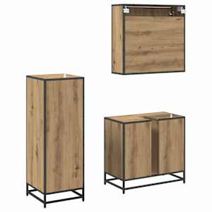 Sada koupelnového nábytku 3 pcs Artisanový dub kompozitní dřevo - obrázek 4
