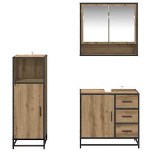 Sada koupelnového nábytku 3 pcs Artisanový dub kompozitní dřevo - obrázek 3