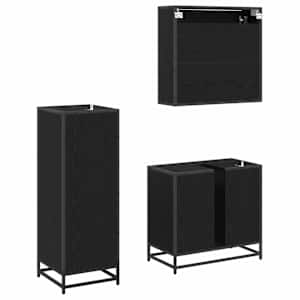 Sada koupelnového nábytku 3 pcs Černý dub kompozitní dřevo - obrázek 4