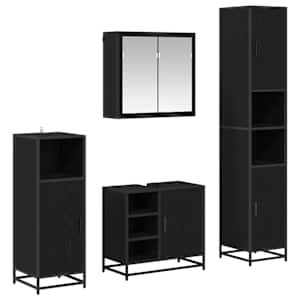 Sada koupelnového nábytku 4 pcs Černý dub kompozitní dřevo - obrázek 2