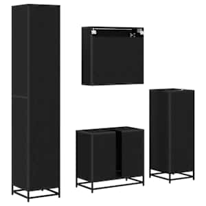 Sada koupelnového nábytku 4 pcs Černý dub kompozitní dřevo - obrázek 10