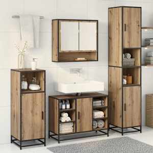 Sada koupelnového nábytku 3 pcs Artisanový dub kompozitní dřevo - obrázek 4