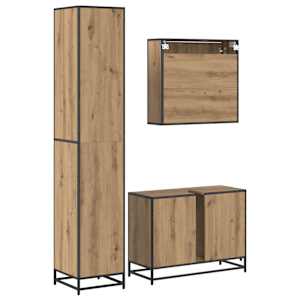 Sada koupelnového nábytku 3 pcs Artisanový dub kompozitní dřevo - obrázek 9