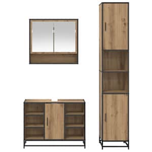 Sada koupelnového nábytku 3 pcs Artisanový dub kompozitní dřevo - obrázek 8
