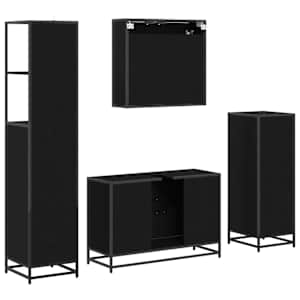 Sada koupelnového nábytku 4 pcs Černý dub kompozitní dřevo - obrázek 10