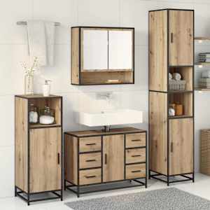 Sada koupelnového nábytku 3 pcs Artisanový dub kompozitní dřevo - obrázek 4