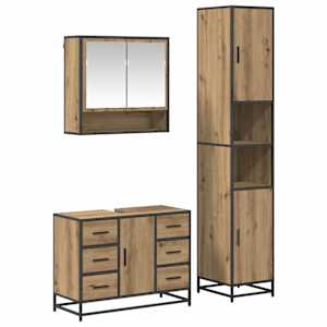 Sada koupelnového nábytku 3 pcs Artisanový dub kompozitní dřevo - obrázek 2