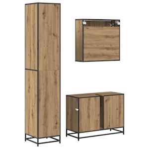 Sada koupelnového nábytku 3 pcs Artisanový dub kompozitní dřevo - obrázek 9