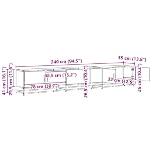 TV jednotky 2 pcs Staré dřevo 240 x 35 x 41 cm Kompozitní dřevo - obrázek 12