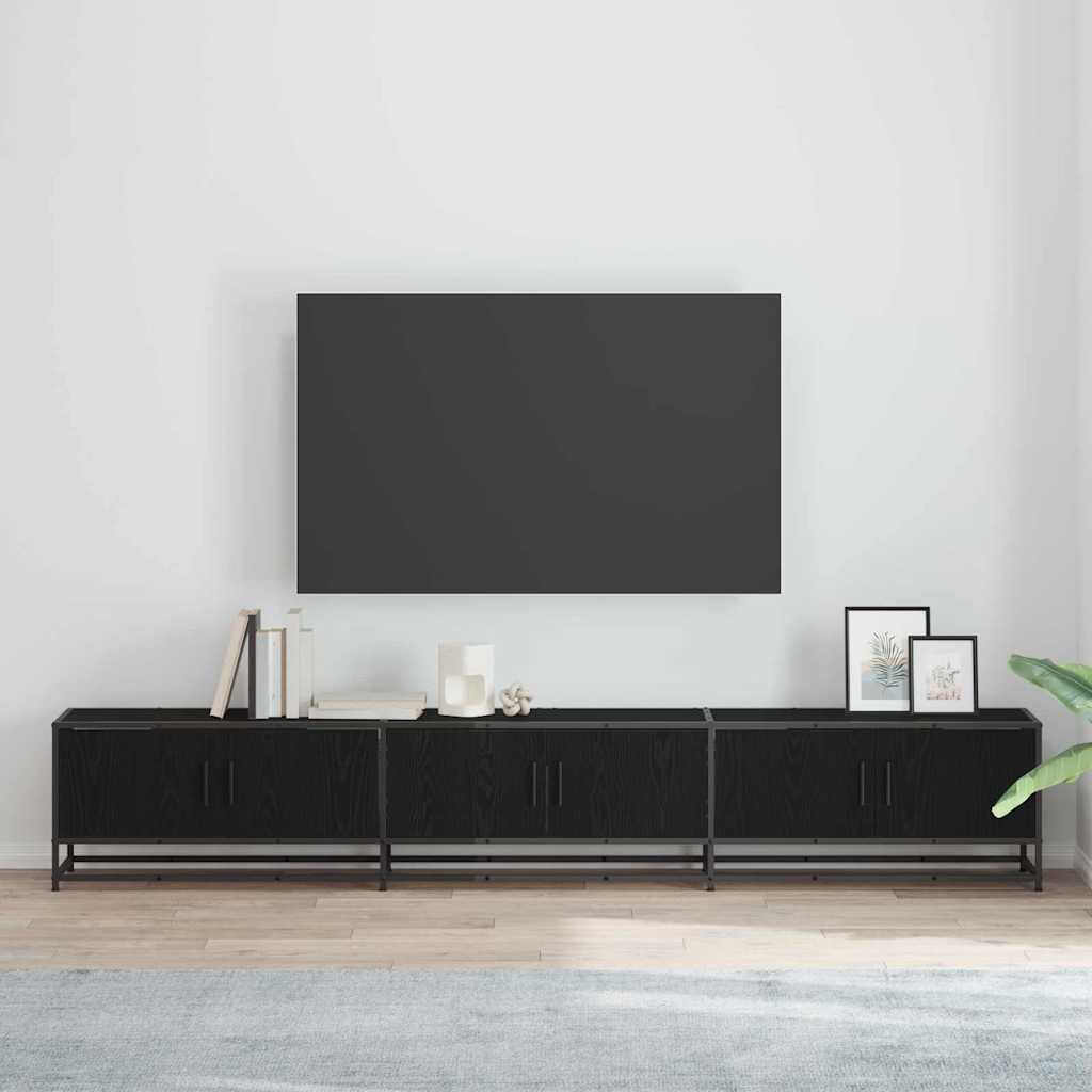 vidaXL Cabinet TV Stejar negru 240 x 35 x 41 cm Lemn compozit