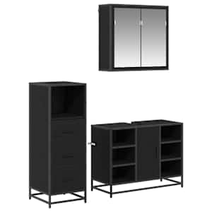 vidaXL Vannitoa m&ouml;&ouml;bleset 3 tk Vana puit 35 x 37,5 x 166 cm Tehispuit