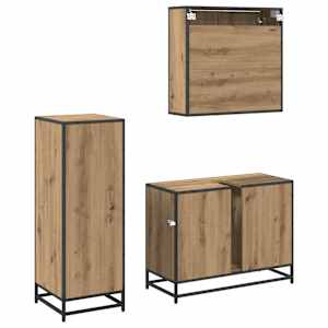 Sada koupelnového nábytku 3 pcs Artisanový dub kompozitní dřevo - obrázek 6