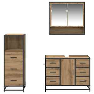 Sada koupelnového nábytku 3 pcs Artisanový dub kompozitní dřevo - obrázek 5