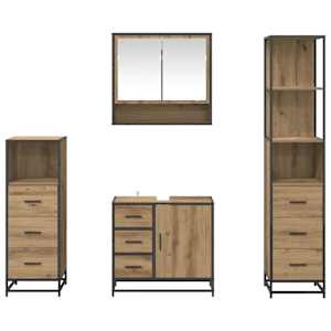 Sada koupelnového nábytku 4 pcs Artisanový dub kompozitní dřevo - obrázek 9