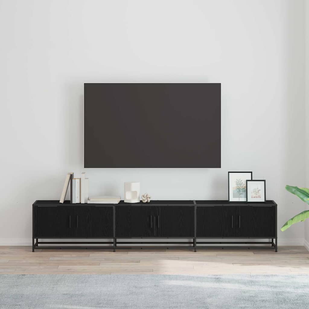 vidaXL Cabinet TV Stejar negru 210 x 35 x 41 cm Lemn compozit