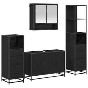 vidaXL Vannitoa m&ouml;&ouml;bleset 3 tk K&auml;sit&ouml;&ouml;puu 35 x 37,5 x 166 cm Tehispuit