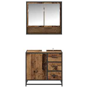 Sada koupelnového nábytku 2 pcs Staré dřevo kompozitní dřevo - obrázek 7