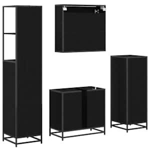 Sada koupelnového nábytku 4 pcs Černý dub kompozitní dřevo - obrázek 10