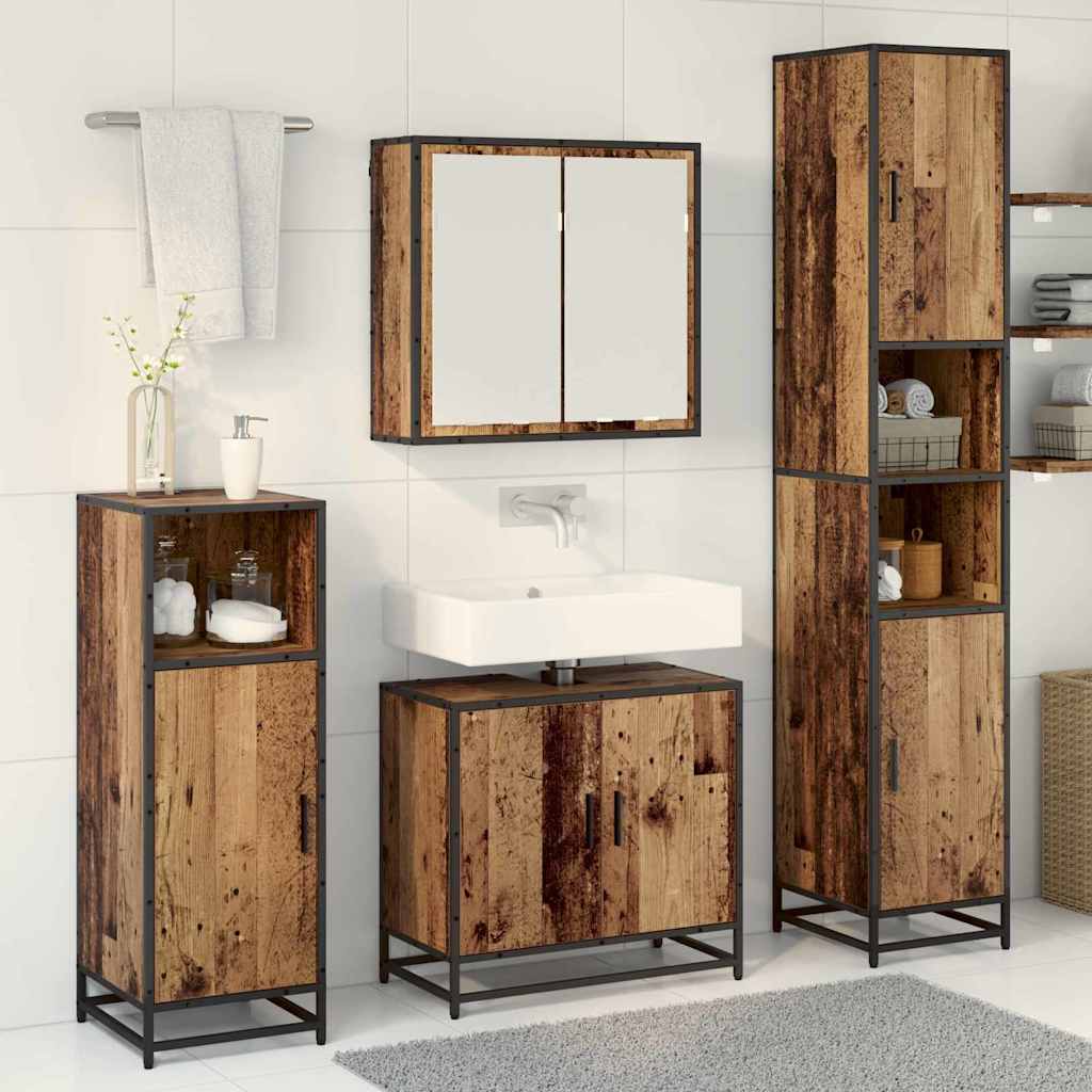 vidaXL Badkamermeubelset 3 pcs Oud hout 65 x 33 x 60 cm Bewerkt hout