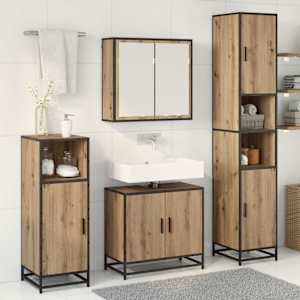 Sada koupelnového nábytku 3 pcs Artisanový dub kompozitní dřevo - obrázek 4