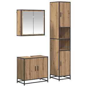 Sada koupelnového nábytku 3 pcs Artisanový dub kompozitní dřevo - obrázek 2