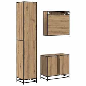 Sada koupelnového nábytku 3 pcs Artisanový dub kompozitní dřevo - obrázek 9
