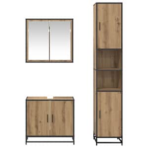Sada koupelnového nábytku 3 pcs Artisanový dub kompozitní dřevo - obrázek 8