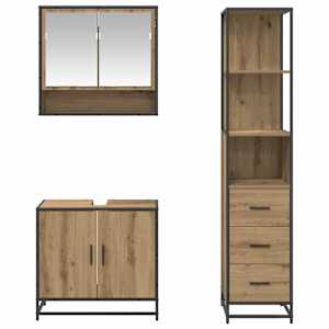 Sada koupelnového nábytku 3 pcs Artisanový dub kompozitní dřevo - obrázek 8