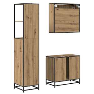 Sada koupelnového nábytku 3 pcs Artisanový dub kompozitní dřevo - obrázek 9