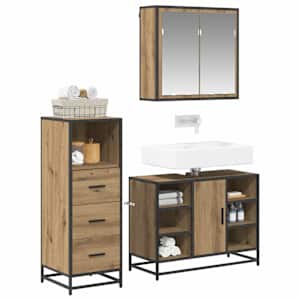 Sada koupelnového nábytku 3 pcs Artisanový dub kompozitní dřevo - obrázek 3