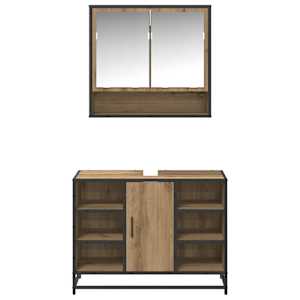 Sada koupelnového nábytku 2 pcs Artisanový dub kompozitní dřevo - obrázek 7