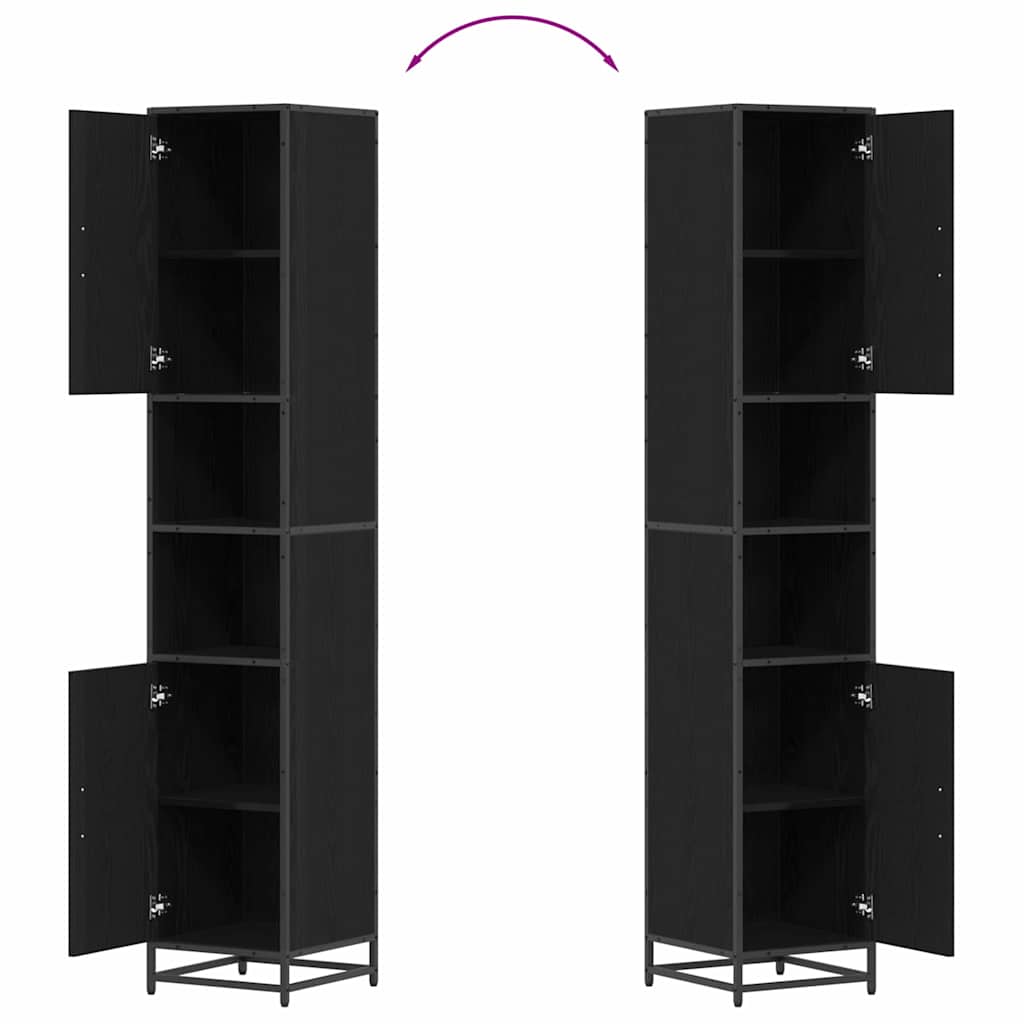 Sada koupelnového nábytku 4 pcs Černý dub kompozitní dřevo - obrázek 16