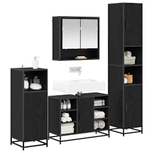 Sada koupelnového nábytku 4 pcs Černý dub kompozitní dřevo - obrázek 3