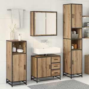 Sada koupelnového nábytku 3 pcs Artisanový dub kompozitní dřevo - obrázek 4
