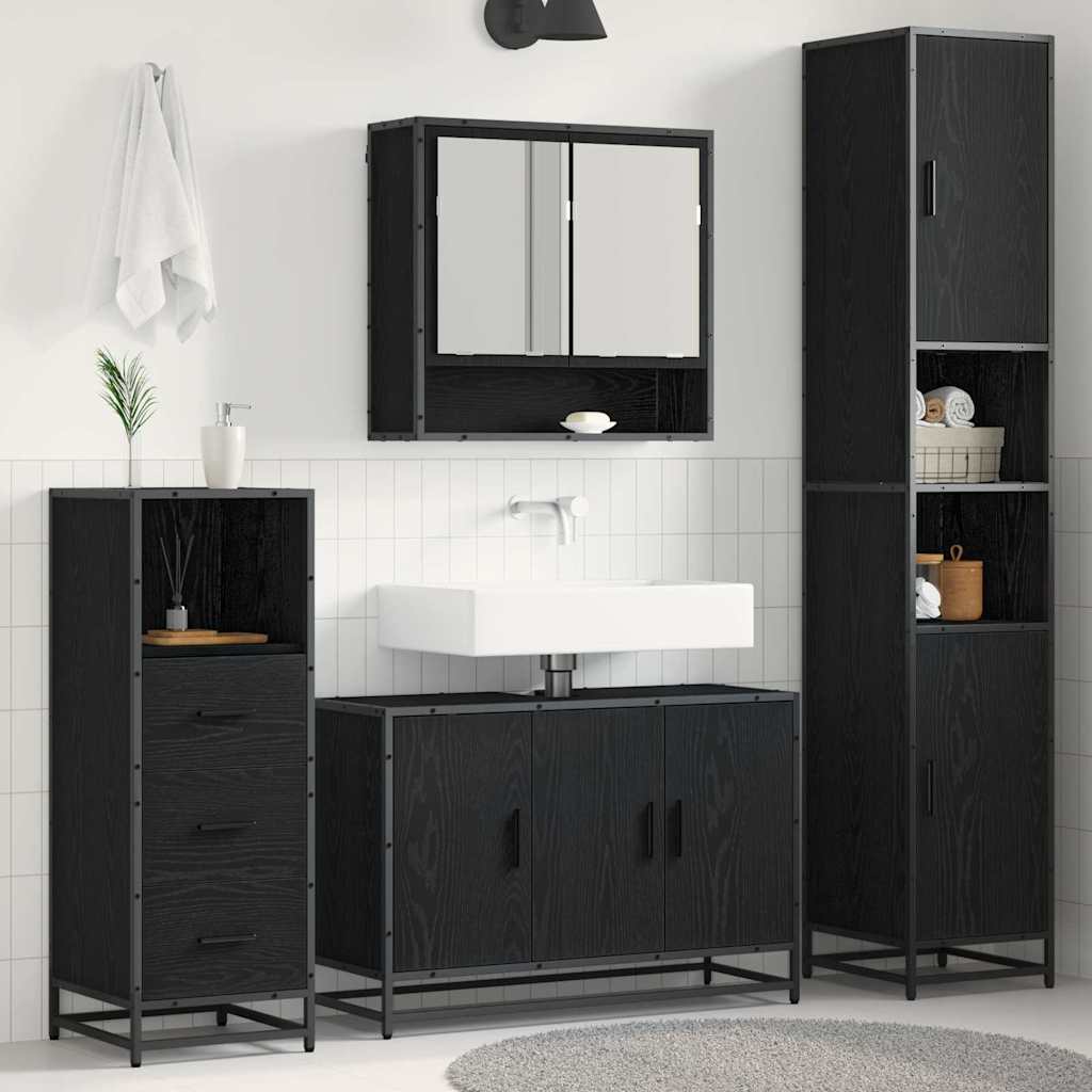 Seturi de mobilier pentru baie - Set de mobilier pentru baie 3 pcs Lemn vechi 90 x 33 x 60 cm