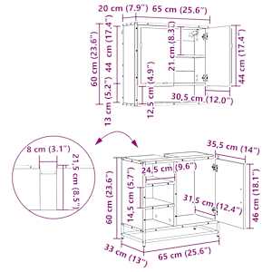 Sada koupelnového nábytku 4 pcs Staré dřevo kompozitní dřevo - obrázek 18
