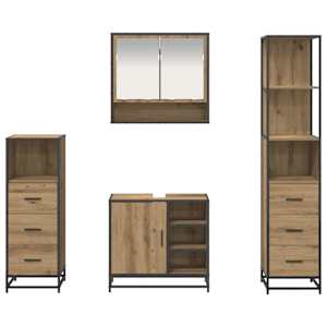Sada koupelnového nábytku 4 pcs Artisanový dub kompozitní dřevo - obrázek 9